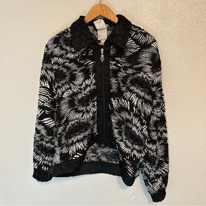 Joseph Ribkoff Black White quilted bubble abstract art Patterned Jacket